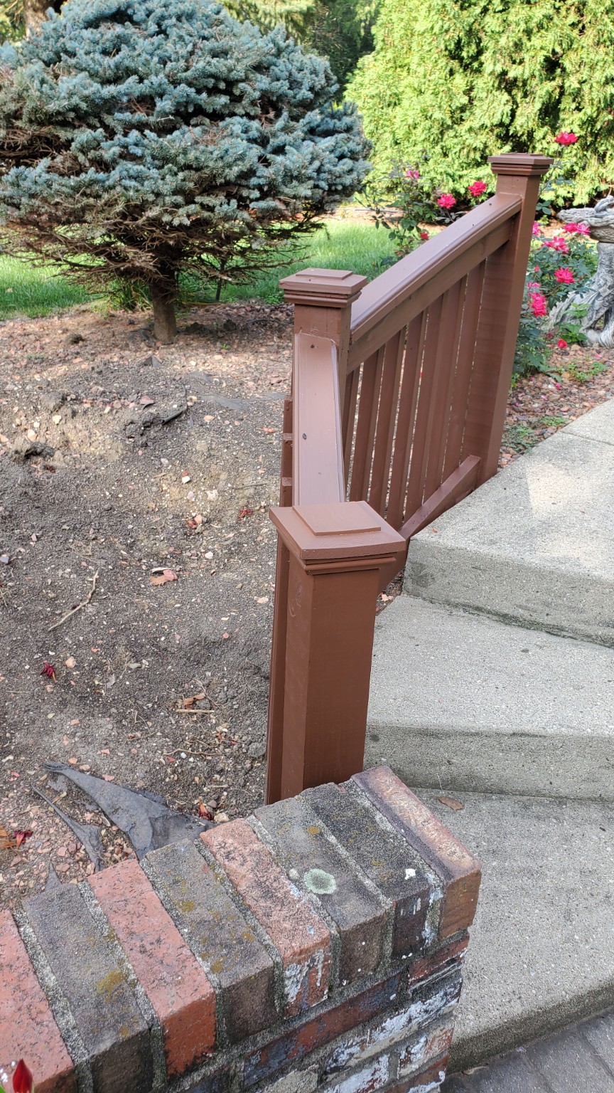 Exterior railing after repair